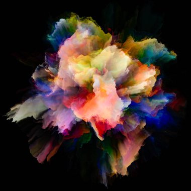 Duygu serisi renk. Renk patlaması sıçrama patlama, hayal gücü, yaratıcılık sanat ve tasarım konusunda oluşan sanatsal soyutlama