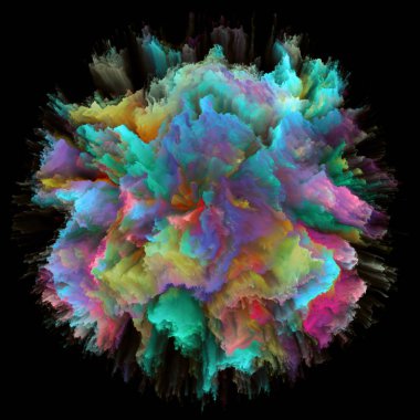 Renkli Duygular serisi. Renk patlamasından oluşan arkaplan hayal gücü, yaratıcılık sanatı ve tasarım projelerinde kullanılmak üzere sıçrama patlaması