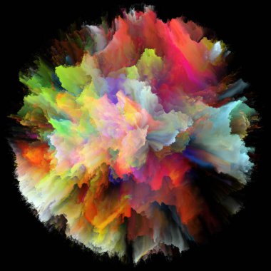 Duygu serisi renk. Renk patlaması sıçrama patlama mecazi ilişki hayal gücü, yaratıcılık sanat ve tasarım ile kompozisyon