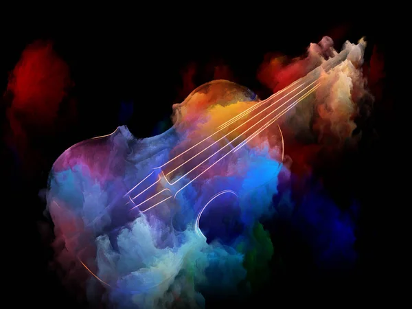 Série Music Dream Composition Violon Peinture Abstraite Colorée Sujet Des — Photo