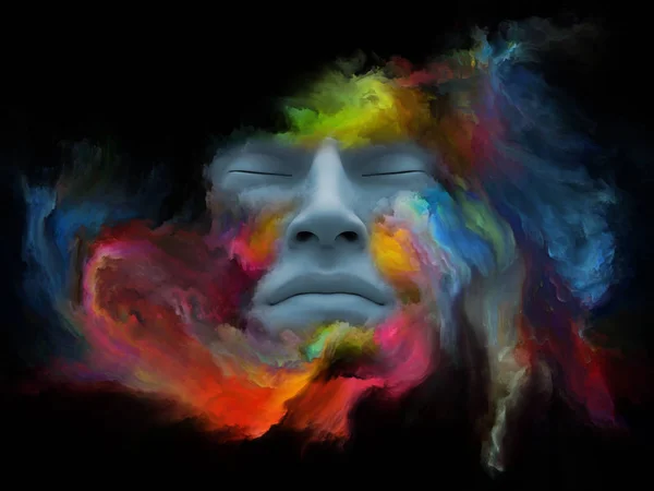 Серия Игр Mind Fog Иллюстрация Состоящая Человеческого Лица Морфированного Фрактальной — стоковое фото