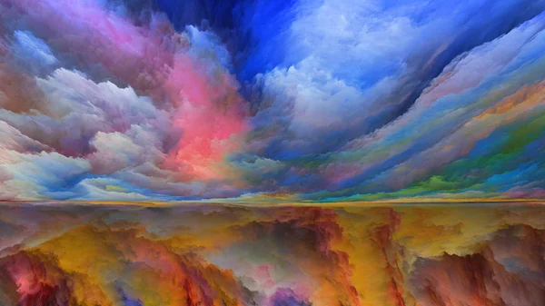 Traumland Serie Hintergrundkomposition Digitaler Farben Zum Thema Universum Natur Landschaftsmalerei — Stockfoto