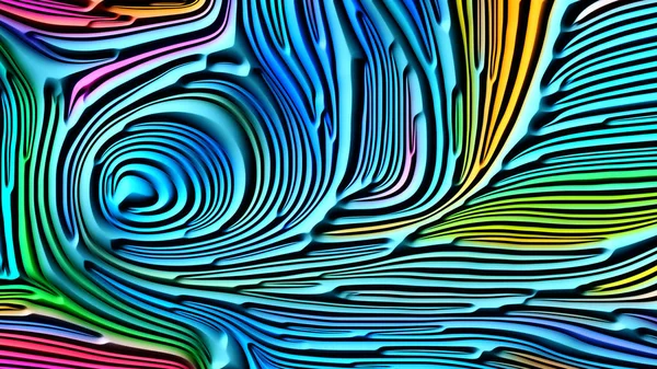 Kurven Der Natur Design Aus Wiedergabe Von Mehrfarbig Geprägtem Basrelief — Stockfoto