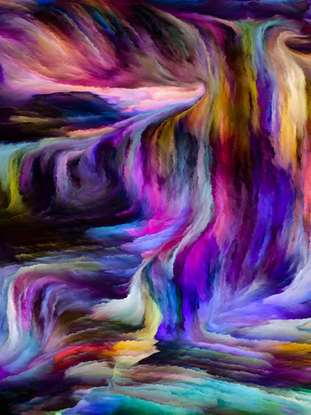 Flytende Fargeserie Kreativt Oppsett Flerfargede Malingsstrikker Som Metafor Kreativitet Kunst – stockfoto