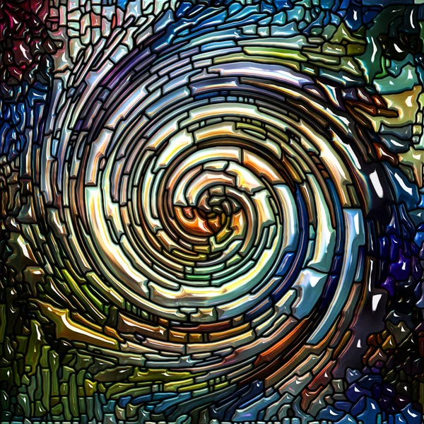 Spiral Twirl Series Creative Arrangement Stained Glass Swirl Pattern Color — Stock Photo, Image