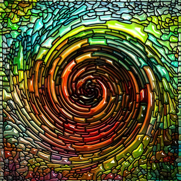 Spiral Burgu Serisi Sanatsal Soyutlama Vitray Girdap Desen Renk Parçacıkları — Stok fotoğraf