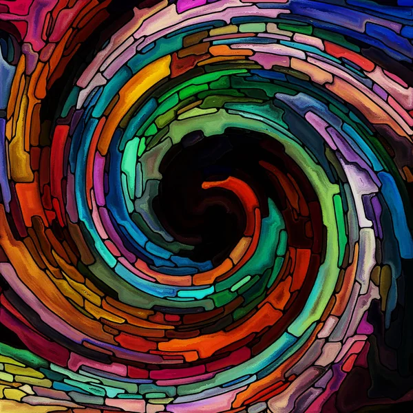 Serie Espiral Twirl Diseño Hecho Vidrio Colores Patrón Remolino Fragmentos —  Fotos de Stock