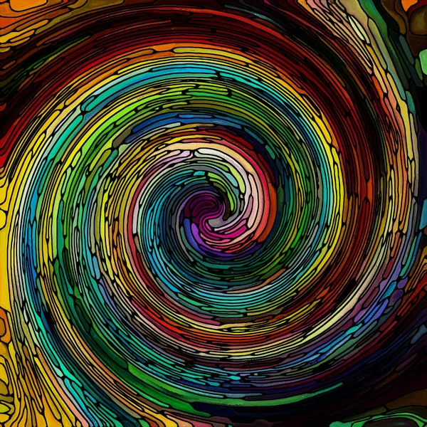 Serie Spiral Twirl Disposizione Astratta Del Modello Vortice Vetro Colorato — Foto Stock