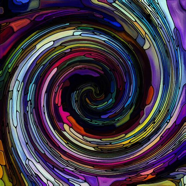 Serie Espiral Twirl Composición Visualmente Agradable Del Patrón Remolino Vidrieras — Foto de Stock