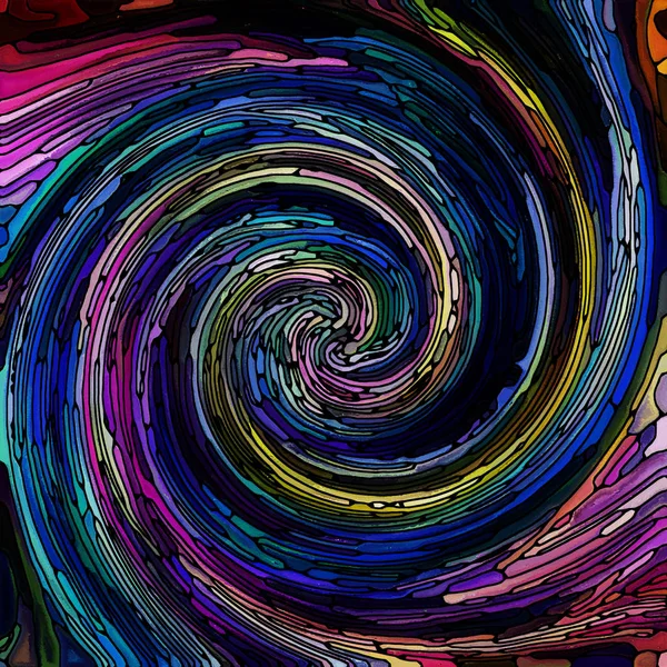 Serie Spiral Twirl Visivamente Attraente Sfondo Vetro Colorato Modello Vortice — Foto Stock
