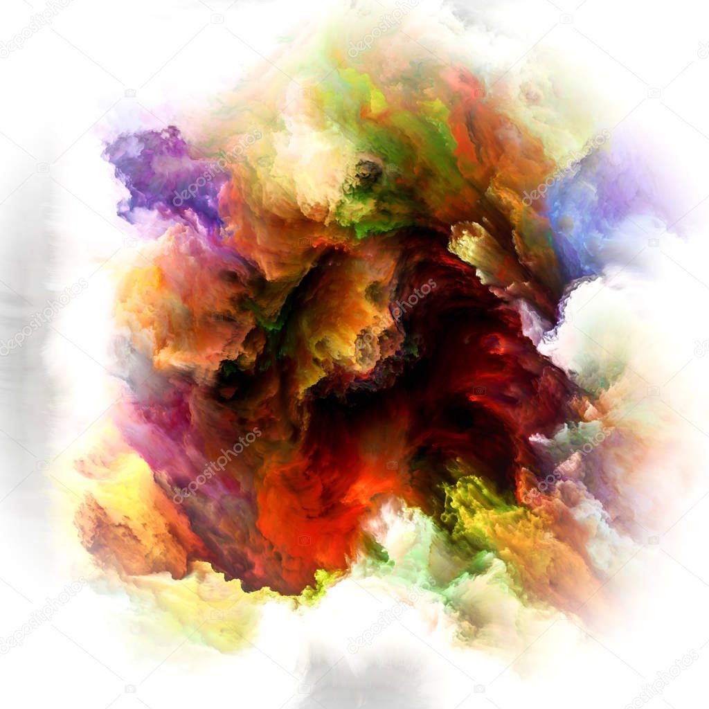 Color Emotion series. Visually attractive backdrop made of color inkblot  for works on imagination, creativity art and design