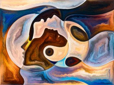 Doku serisi ilişkilerde. İnsanların yüzleri, renkler, Organik dokular, eğriler uygun projeler iç dünya, aşk, ilişkiler, ruh ve doğa için akan aranjman