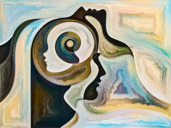 Relationships in Texture series. Closeup of people faces,  colors, organic textures, flowing curves with metaphorical relationship to inner world, love, relationships, soul and Nature