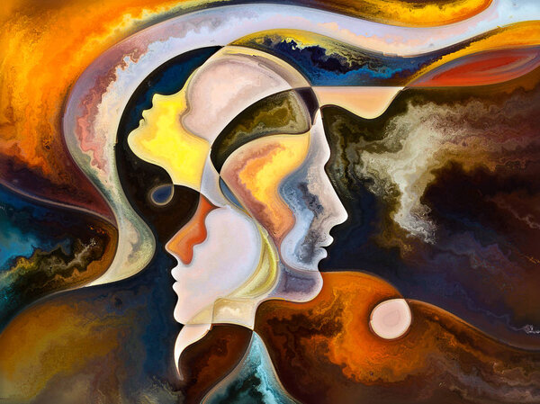 Отношения в текстурной серии. Графический состав лиц, цветов, органических текстур, плавных кривых для субъекта внутреннего мира, любви, отношений, души и природы
