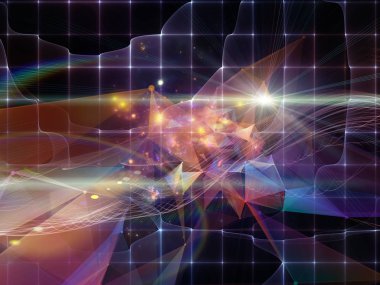 Dijital Rüyalar serisi. Bilim, eğitim, bilgisayarlar ve modern teknoloji konularında sanal görselleştirme bileşenlerine sahip teknoloji arka planından oluşan soyut tasarım