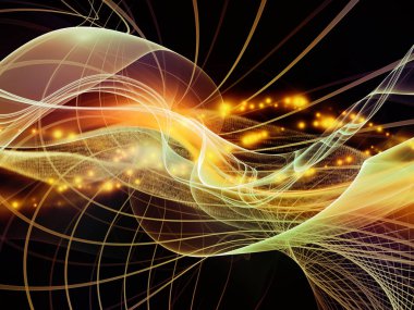 Teknoloji alanı serisi. Arka plan tasarımı dalgalar, Izgaralar ve teknoloji, bilim ve bilgisayar bilgi dünyasına konusu ışıkları