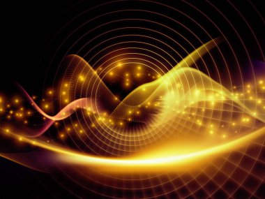 Teknoloji alanı serisi. Soyut kompozisyon dalgalar, Izgaralar ve ışıklar projelerinde uygun teknoloji, bilim ve bilgisayar bilgi dünyası ile ilgili