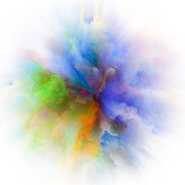 Duygu serisi renk. Tasarım hayal gücü, yaratıcılık sanat ve tasarım konusunda bir metafor olarak renk patlama oluşur