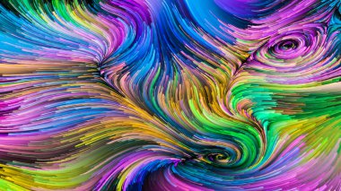 Hareket içinde renk serisi. Akan boya desen tasarım, yaratıcılık ve hayal gücü ekranlar ve mobil cihazlar için duvar kağıdı olarak kullanmak üzere konuyla ilgili kompozisyon