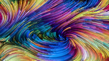 Color In Motion serisi. Tasarım, yaratıcılık ve hayal gücüyle ilgili projelerin perde ve cihazlar için duvar kağıdı olarak kullanılması için sıvı boya deseninden yapılmış tasarım
