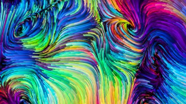 Color In Motion serisi. Tasarım, yaratıcılık ve hayal gücü projelerinde kullanılacak Akış Boyası deseninden oluşan arkaplan ekranlar ve aygıtlar için duvar kağıdı olarak kullanılacak