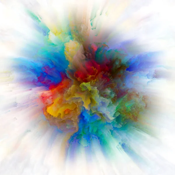 色の感情シリーズ 想像力 創造性のアートとデザインをテーマにメタファーとして色の爆発で構成されるデザイン — ストック写真