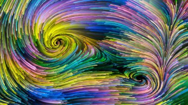 Color In Motion serisi. Tasarım, yaratıcılık ve hayal gücü konularında ekran ve cihazlar için duvar kağıdı olarak kullanılacak sıvı boya deseninin arkaplanı