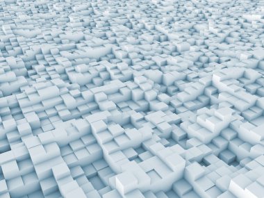 konuyla ilgili bilgisayar grafik çizimi için arka plan öğesi olarak fraktal gürültü ile bozuk uçak ilkel 3D render