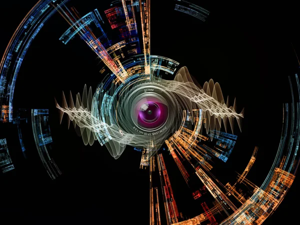 Серия Игр Camera Eye Фон Состоящий Фотообъектива Фрактальных Элементов Тему — стоковое фото