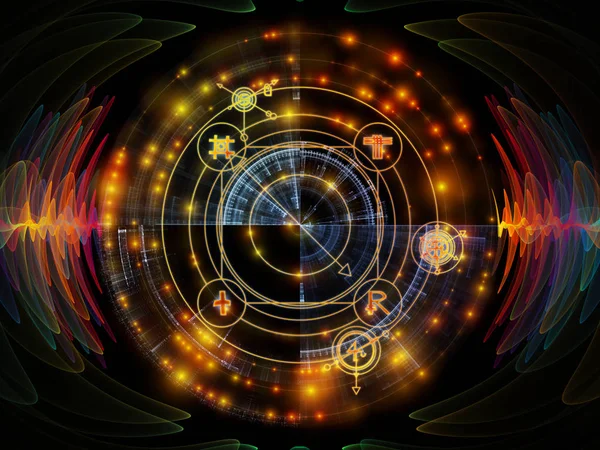 Astral Glow Série Abstraktní Design Posvátných Geometrií Symbolů Astrologie Světel — Stock fotografie