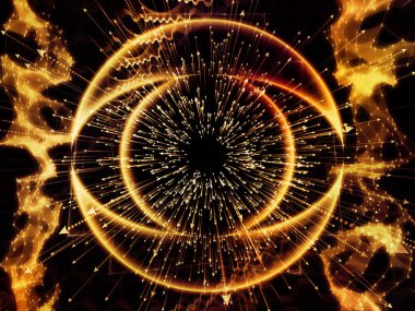 Bilgi Gözü serisi. Bilim, eğitim ve modern teknoloji konularındaki tasarımınızı tamamlamak için göz simgesi ve ok patlaması