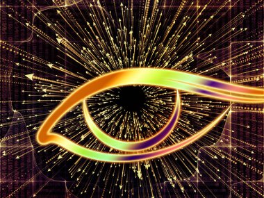 Bilgi Gözü serisi. Göz simgesi ve oktan yapılmış görsel çekicilik bilim, eğitim ve modern teknolojinin yerleşimlerine uygundur.