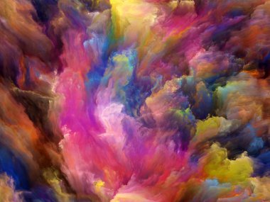 Soyut Renk serisi. Sanat, yaratıcılık ve hayal gücü konularında tuval üzerinde hareketli renkli resmin düzenlenmesi