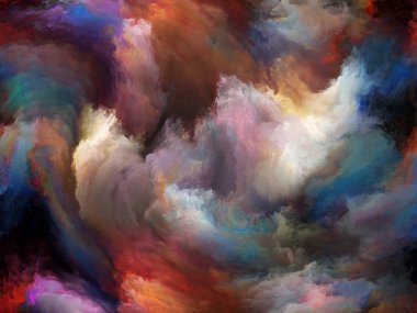 Soyut Arkaplan serisi. Sanat, yaratıcılık ve hayal gücü üzerine bir metafor olarak tuval üzerinde renk ve hareketten oluşan tasarım