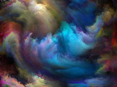 Arka arka plan serisi. Renk ve hareket üzerine yağlıboya sanat, yaratıcılık ve hayal gücü ile ilgili projelerde uygun soyut kompozisyon