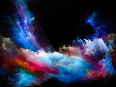 Renk Akımı serisi. Müzik, yaratıcılık, hayal gücü, sanat ve tasarım projelerinde kullanılmak üzere dijital boya akışlarından oluşan arkaplan