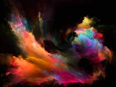 Akışı serisi renk. Sanatsal arka plan müzik, yaratıcılık, hayal gücü, sanat ve tasarım projelerde kullanılmak üzere dijital boya akışların yaptı