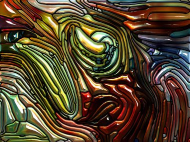 Sıvı desen serisi. Zemin vitray tasarım anımsatan Art Nouveau doğa, güzellik ve Maneviyat konusunda