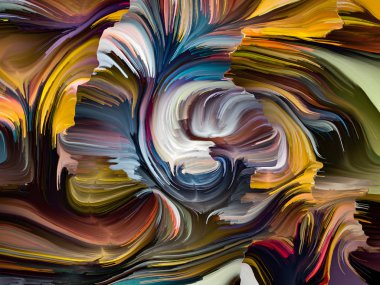 Sıvı renkli serisi. Yaratıcılık, sanat ve tasarım mecazi ilişki ile çok renkli boya çizgiler bileşimi