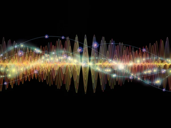 Серия Wave Function Состав Цветных Синусовых Вибраций Легких Фрактальных Элементов — стоковое фото