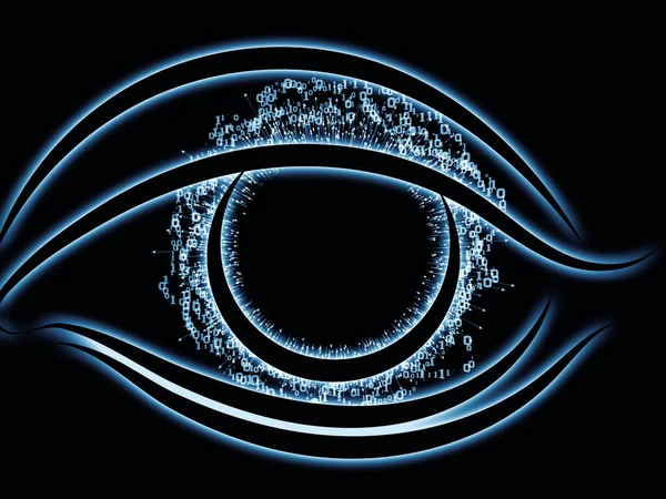 Série Eye Knowledge Contexto Abstrato Feito Ícone Olho Seta Estourar — Fotografia de Stock