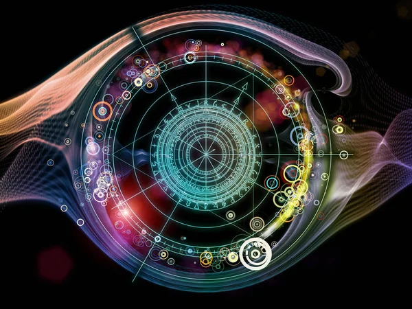 Design Cirklar Ämnet Mystik Ockulta Astrologi Och Andlighet Fractal Element — Stockfoto