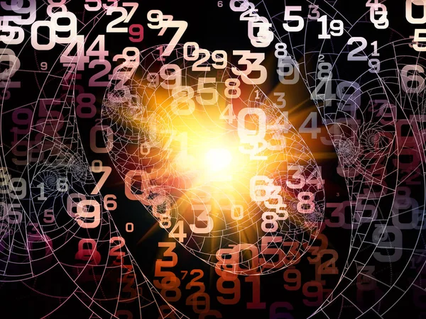 Matematik Reality Serien Samspelet Mellan Siffror Lampor Och Fraktala Mönster — Stockfoto