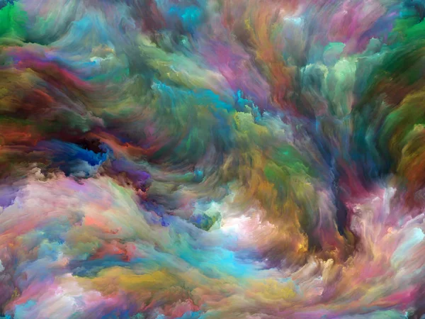 Série Couleurs Abstraites Composition Abstraite Peinture Colorée Mouvement Sur Toile — Photo