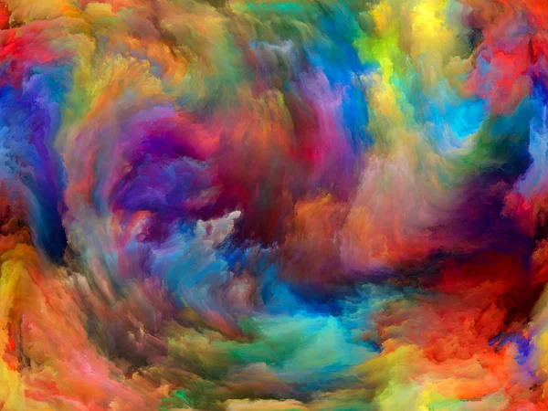 볼텍스 트위스트와 시리즈 창조성 상상력의 주제를 캔버스 위에서 색깔과 움직임의 — 스톡 사진