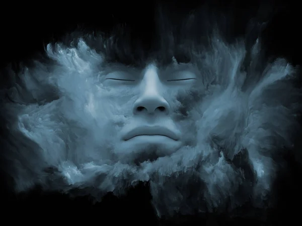 Mind Fog Series Illustration Composed Human Face Morphed Fractal Paint — Stock Photo, Image