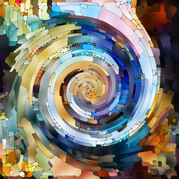Série Twirl Espiral Abstração Artística Composta Padrão Redemoinho Vidro Manchado — Fotografia de Stock