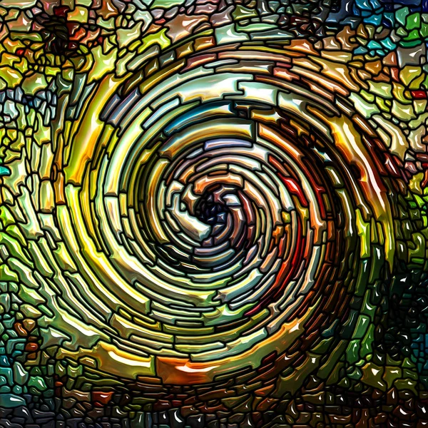 Serie Espiral Twirl Arreglo Creativo Patrón Remolino Vidrieras Fragmentos Color —  Fotos de Stock