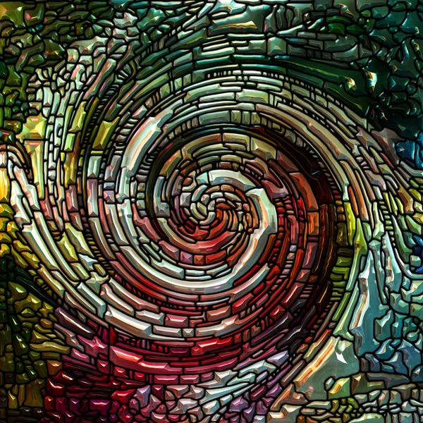 Spiral Twirl Series Abstract Background Made Stained Glass Swirl Pattern — Stock Photo, Image