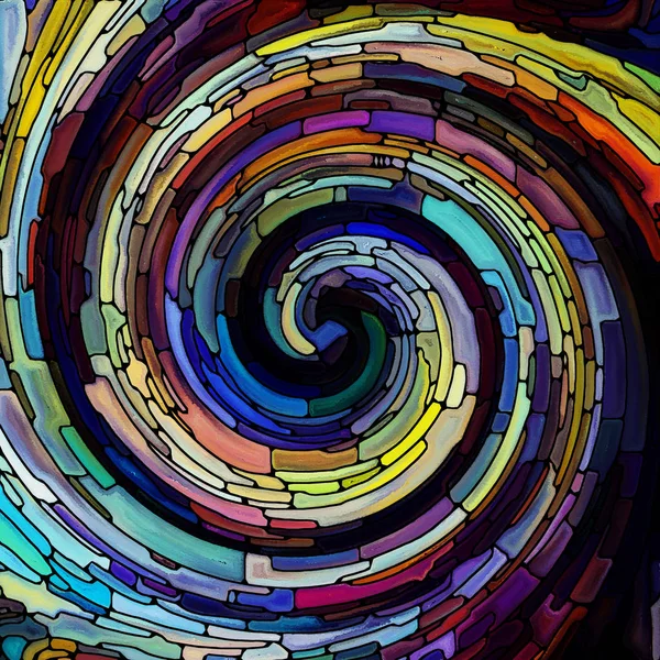 Spiral Twirl Serien Bakgrund Målat Glas Virvel Mönster Färg Fragment — Stockfoto